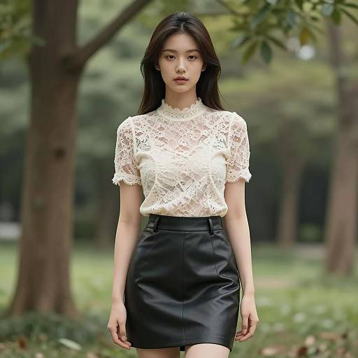 Chic Forest Fashion Photography with Woman