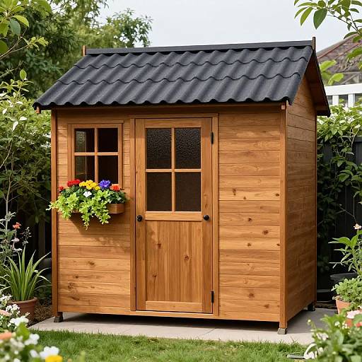 Charming Wooden Garden Shed Scene