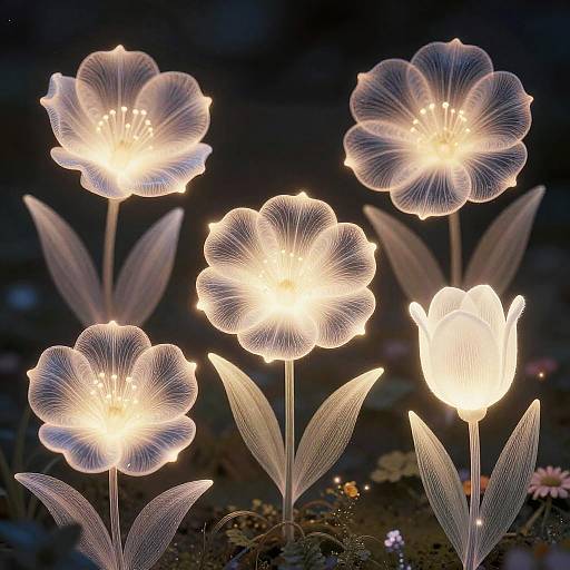 Ethereal AI Digital Garden Blooms