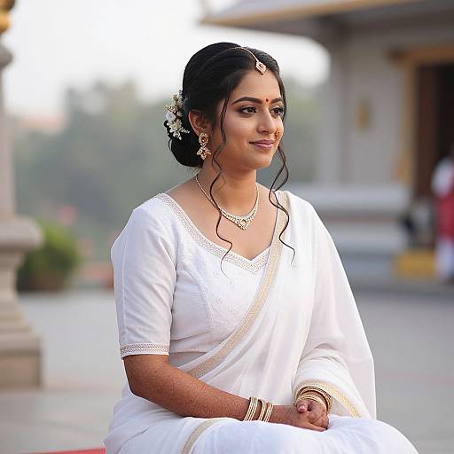 Candid Indian Bride in Elegant Hairstyle