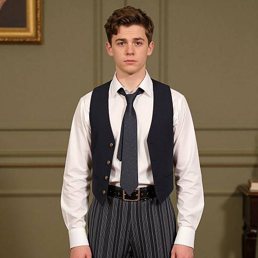 Realistic British Male in Striped Attire