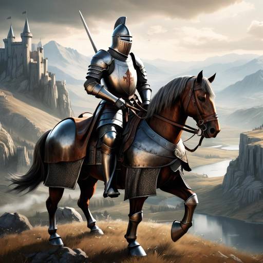 Chivalrous Knight in a Stunning Landscape Chivalrous Knight in a Stunning Landscape
