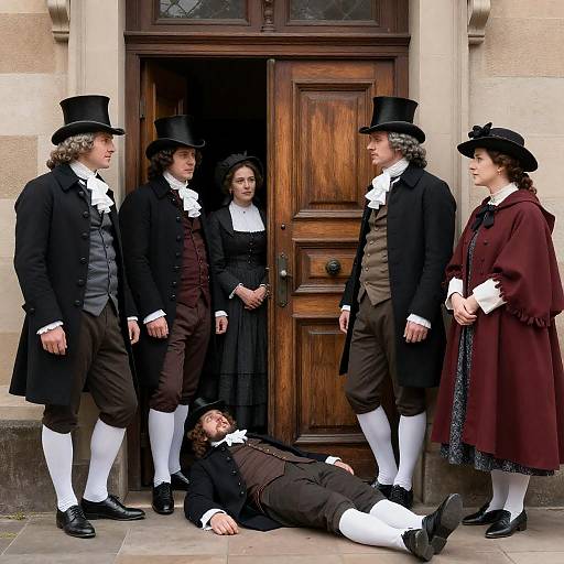 18th Century Portrait with Dramatic Expressions