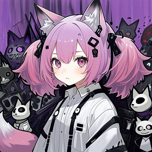 Illustration of Morte (arknights), arknights in the style of Tsunako