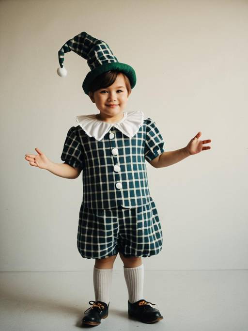 Playful Portrait in Plaid Munchkin Costume