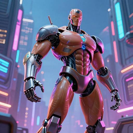 Futuristic Muscular Cybernetic Hero