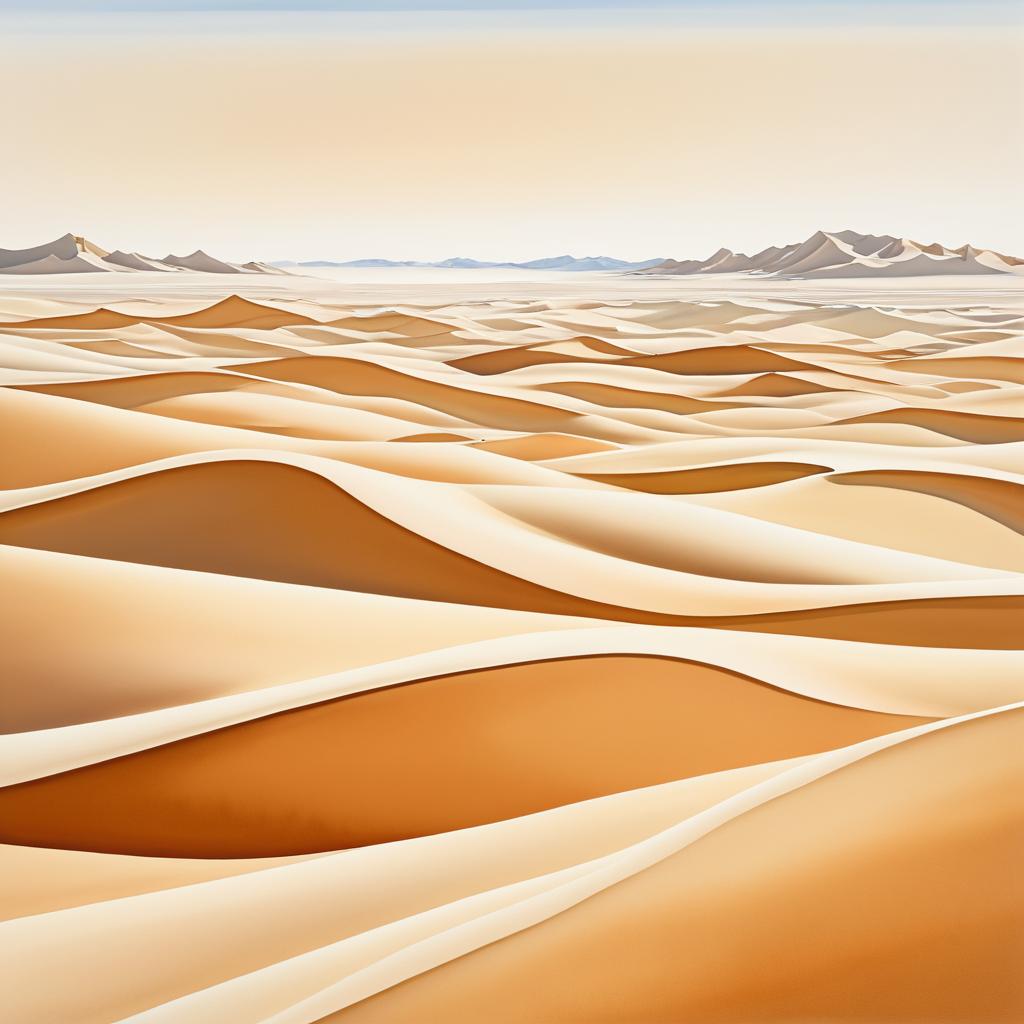 Serene Desert Dunes in O'Keeffe Style