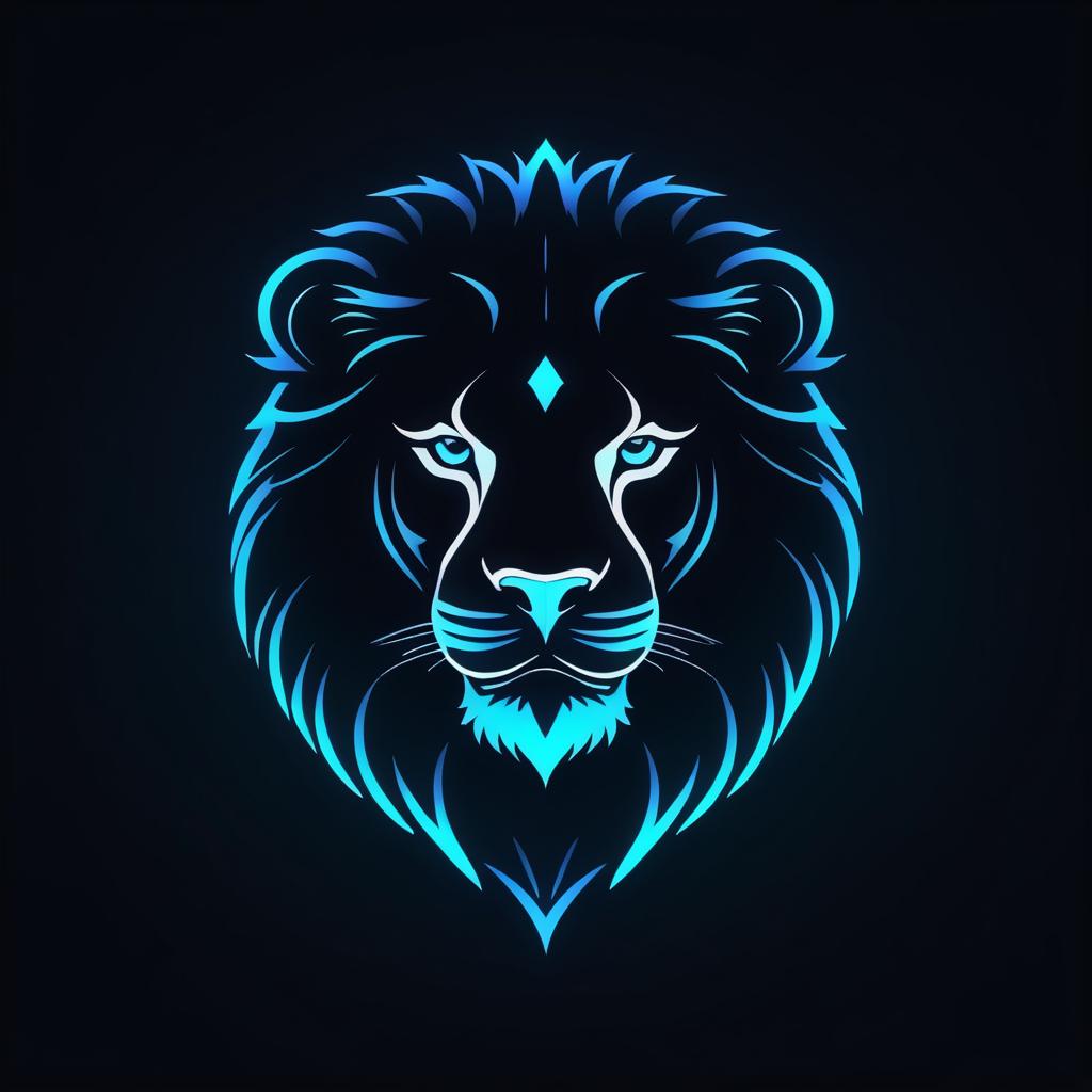 Serene Lion: Minimalist HDR Logo Design