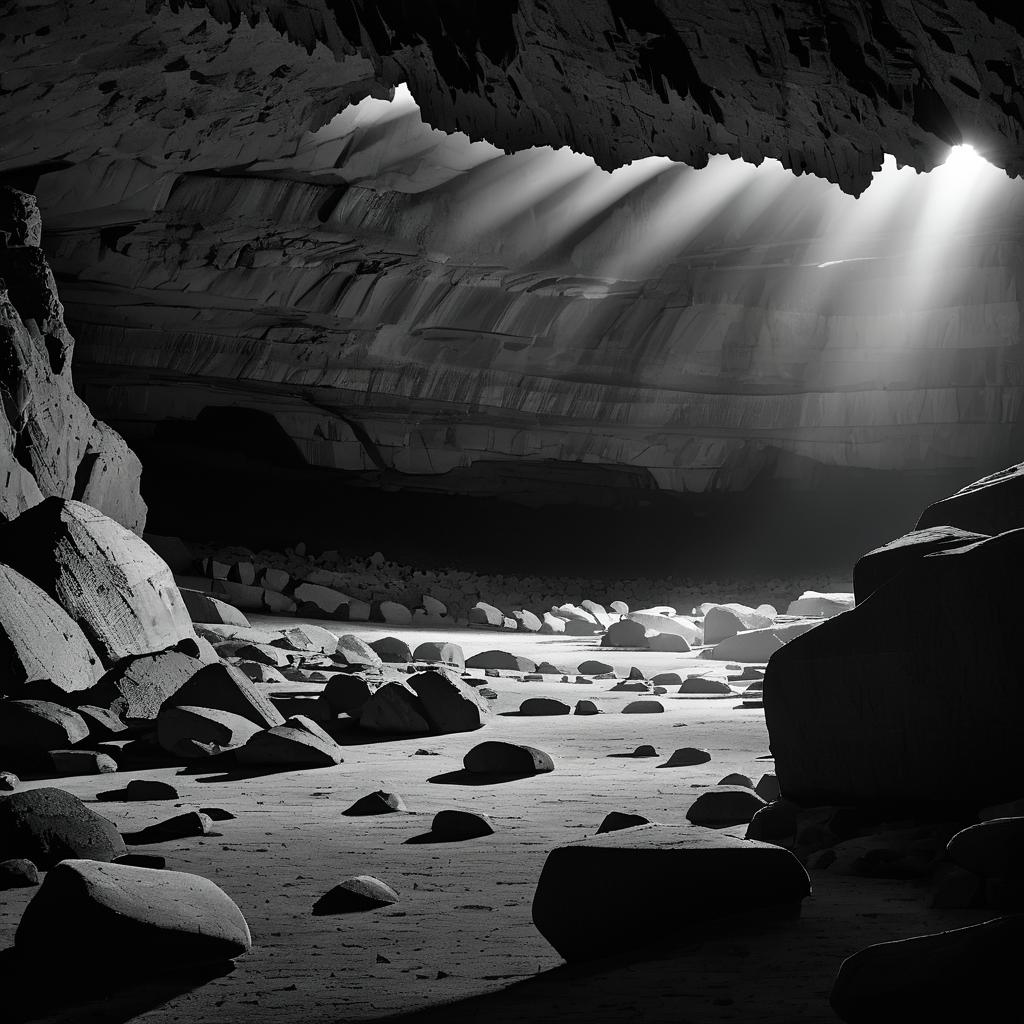 Majestic Limestone Cavern in Dramatic Style