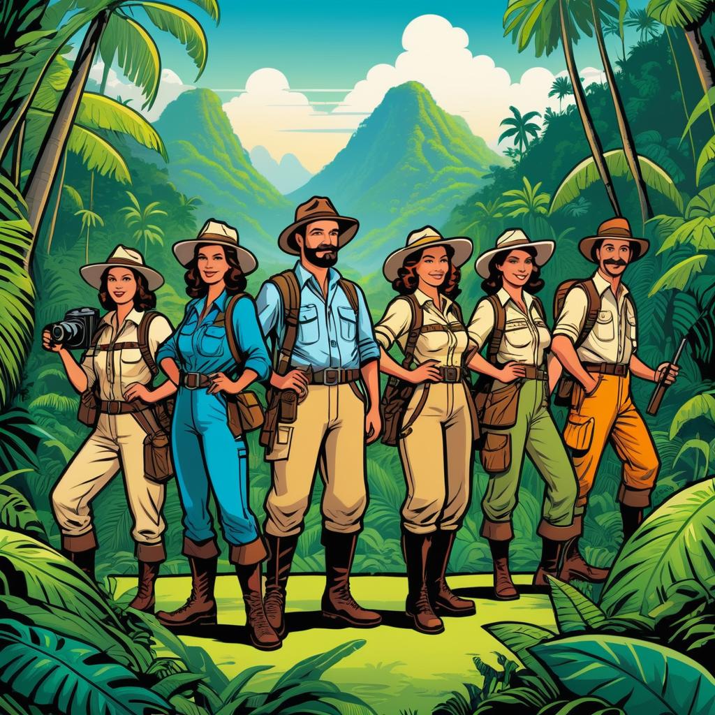 Iconic Explorers in Vintage Adventure Gear