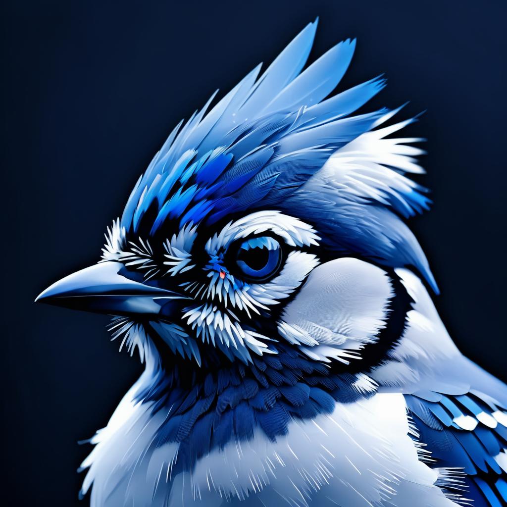 Cinematic Macro Shot of Blue Jay