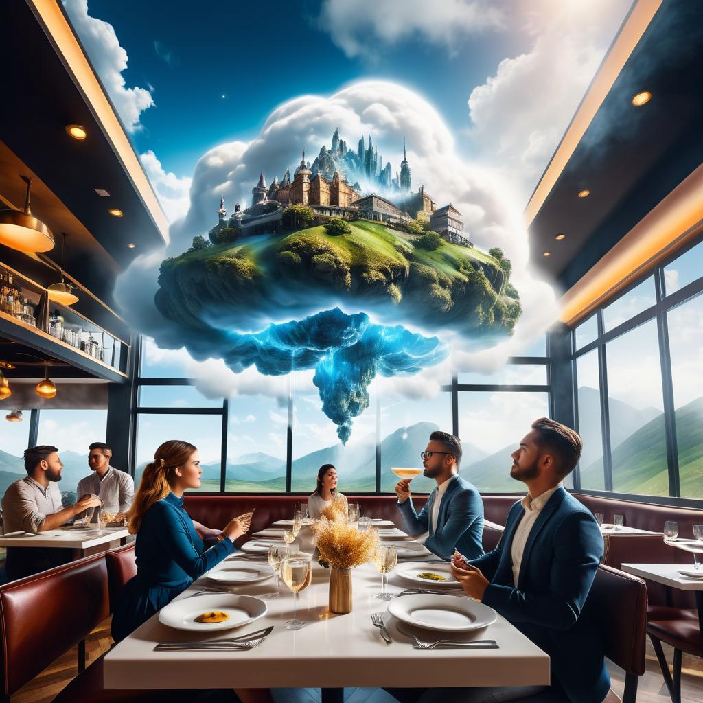 Surreal Double Exposure Restaurant Experience