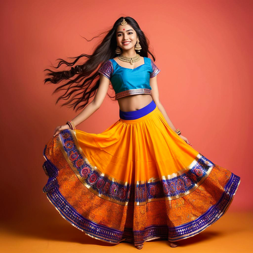 Joyful Teen in Colorful Chaniya Choli