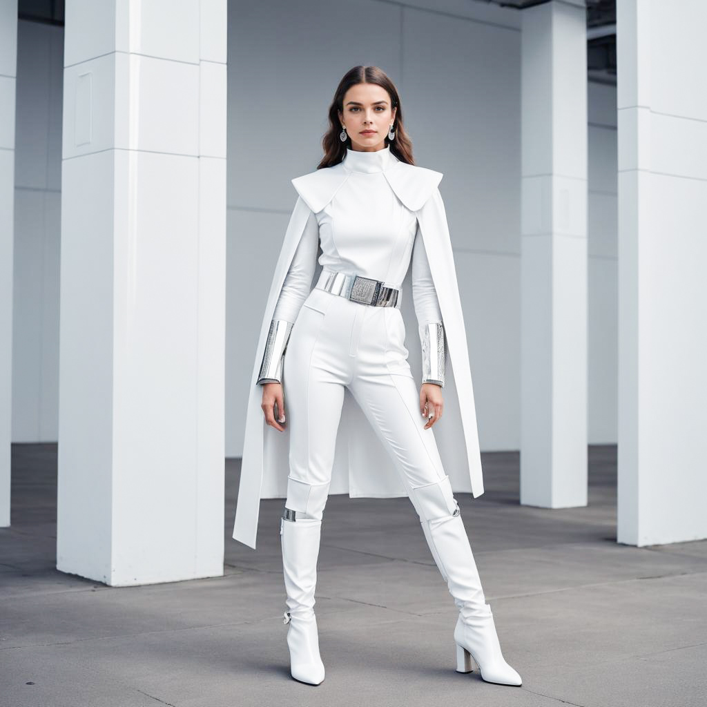 Futuristic Woman in White and Silver