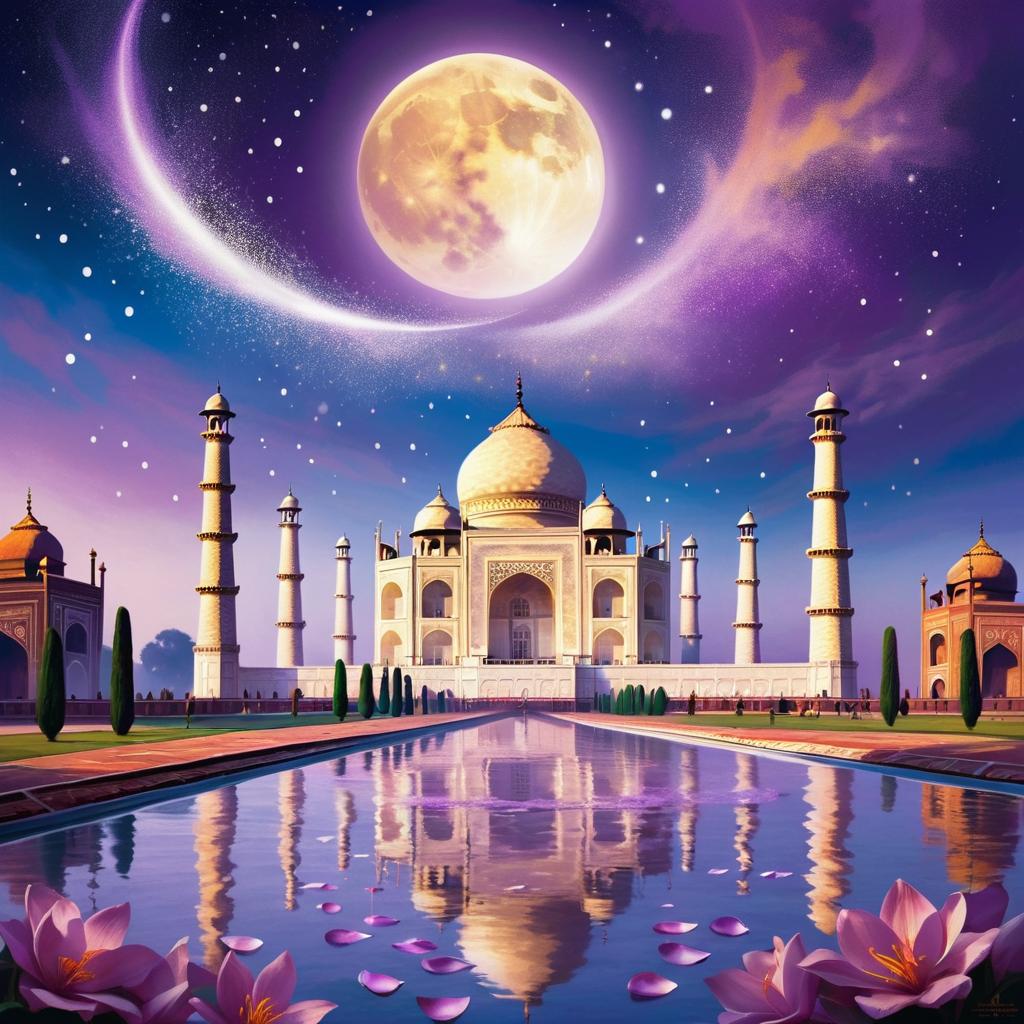 Enchanted Taj Mahal Under Starlit Sky