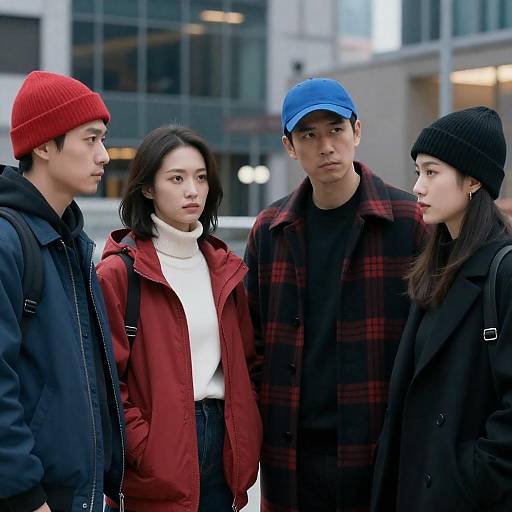 Urban Portrait of Four Friends Together