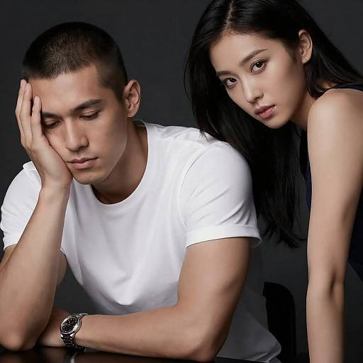 Intimate Portrait of a Thoughtful Couple