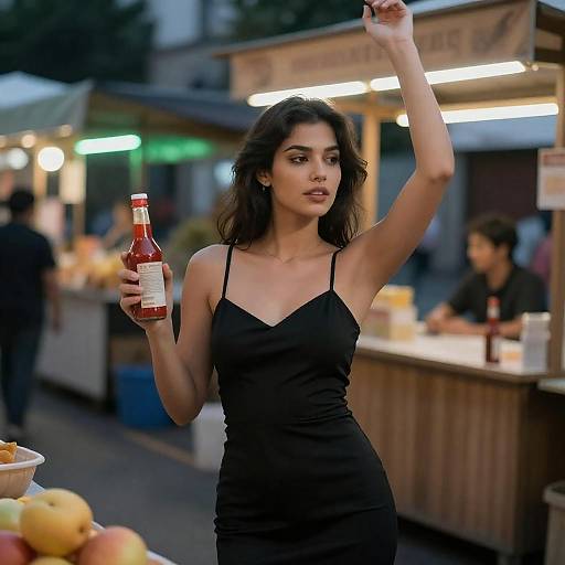 Enchanting Evening at a Market