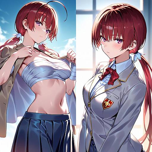 Illustration of Musujime awaki, toaru majutsu no index in the style of U u zan