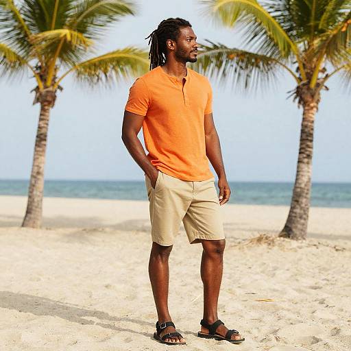 Relaxed Man on Tropical Beach