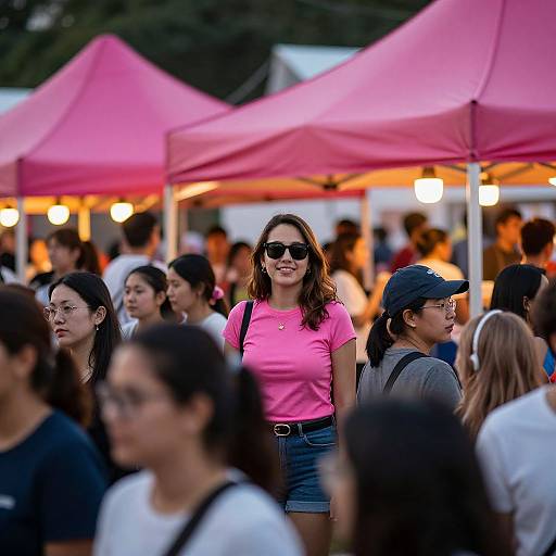 Vibrant Festival Evening Scene