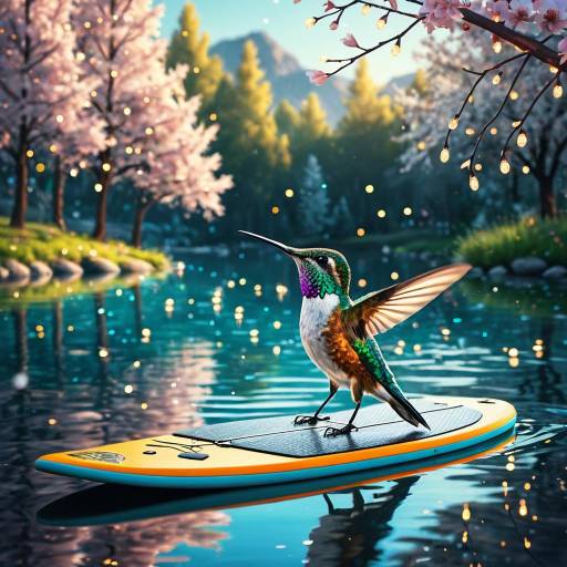 Fantasy Hummingbird on a Paddle Board Fantasy Hummingbird on a Paddle Board