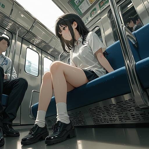 Girl on Subway Train: Solo Perspective