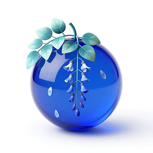 Contemporary Cobalt Glass Orb Still-Life