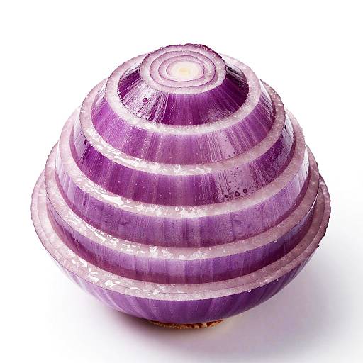 Stacked Translucent Purple Onion Slices