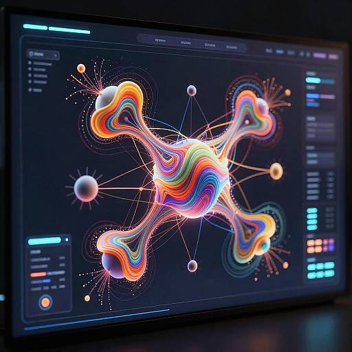 Futuristic AI Neural Network Art Interface