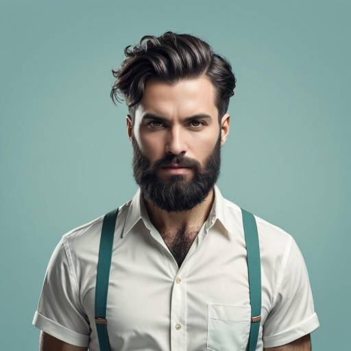 Serious Bearded Man in Modern Vintage Style