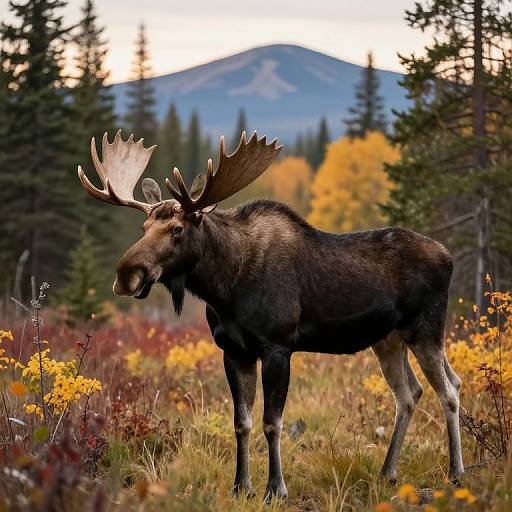 Majestic Moose in Autumn Forest