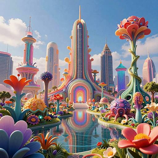 Vibrant Surreal Futuristic Landscapes