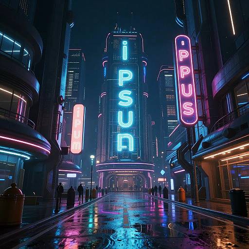 Surreal Cyberpunk Cityscape at Night