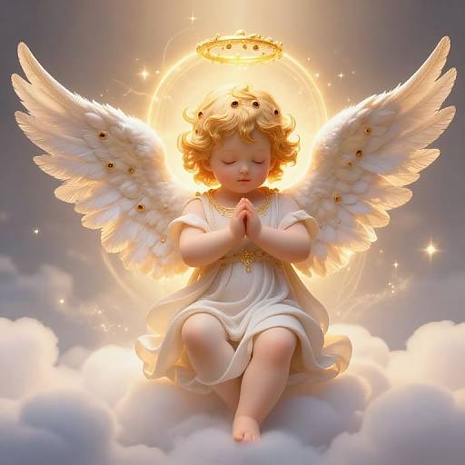 Cherubic Angel with Radiant Wings