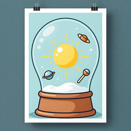 Zero Gravity Snow Globe Illustration