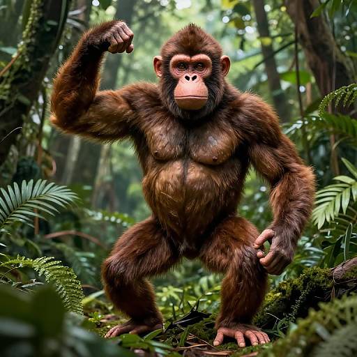 Muscular Monkey in Jungle