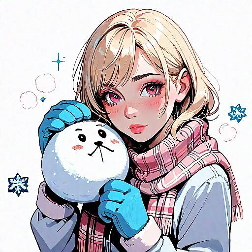 Blonde Girl in Winter Outfit