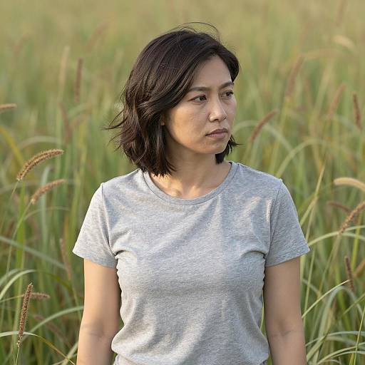 Woman in Grass Field Portrait