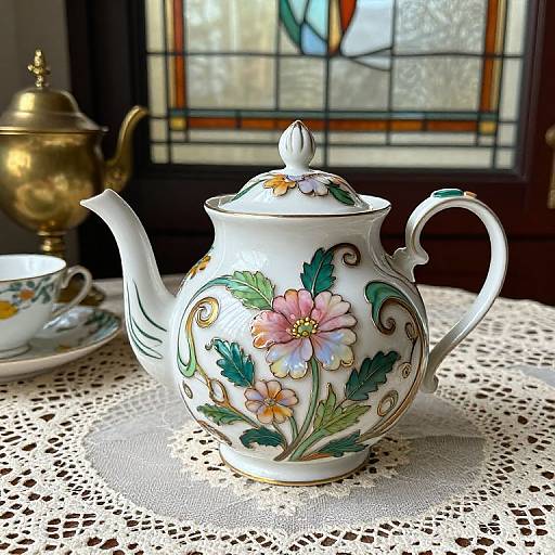 Art Nouveau Teapot with Floral Design