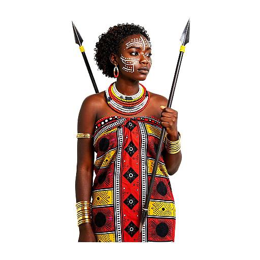 Maasai Woman in Vibrant Shúkà Design