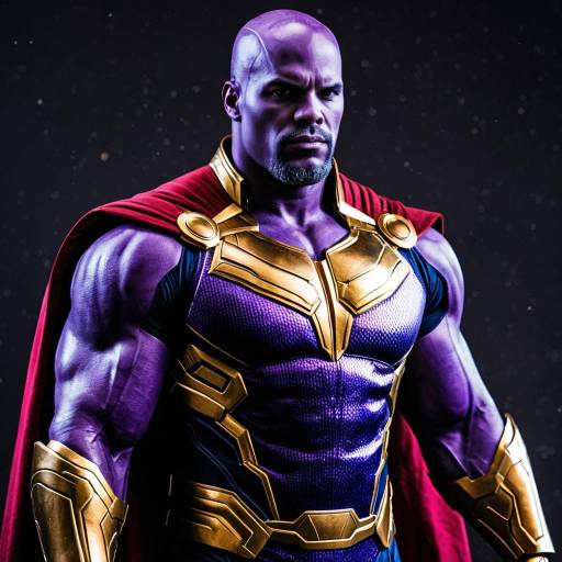 Muscular Superhero in Thanos-Inspired Costume
