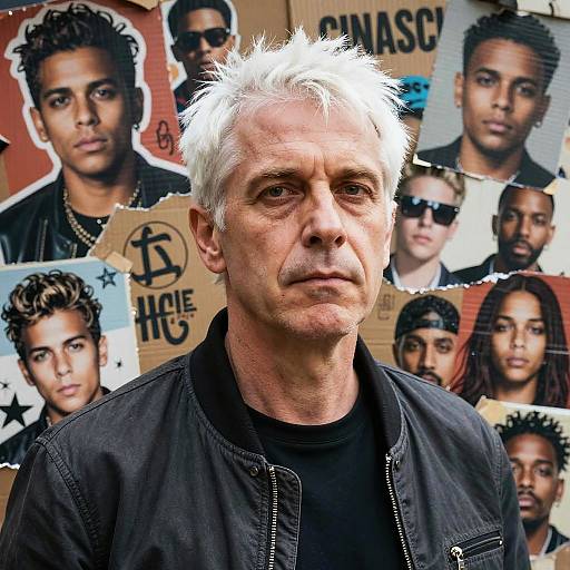 White-Haired Man in Hyper-Real Collage