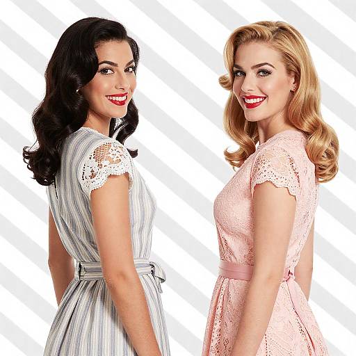 Charming Vintage Portrait of Two Women