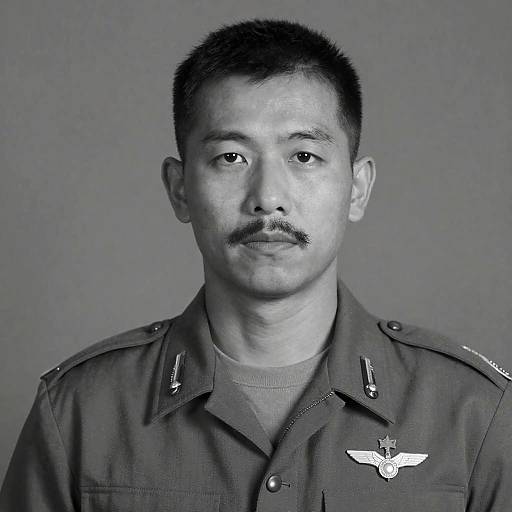 Classic Military Portrait in Black and White