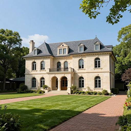 Elegant French Country Mansion Exterior