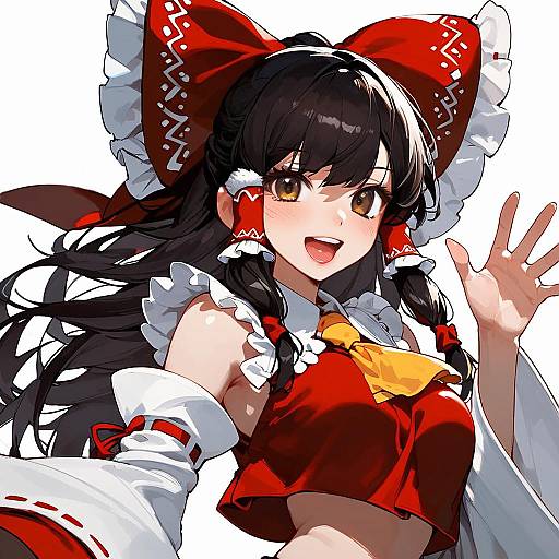 Reimu Hakurei Smiling Solo Portrait