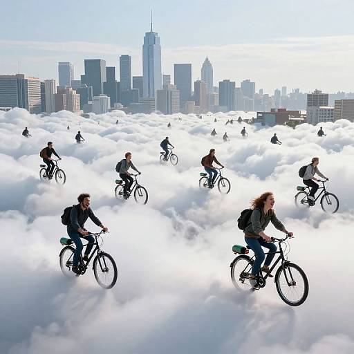 Airborne Bicycles on Cloud Hills