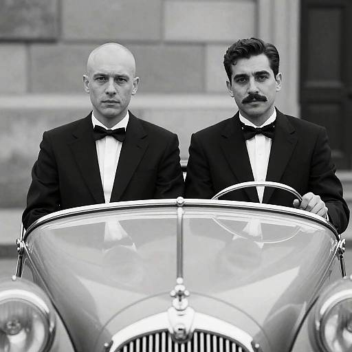 Vintage Car Elegance in Black and White