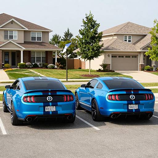 Twin Blue 2010 Mustang Shelby GT500s